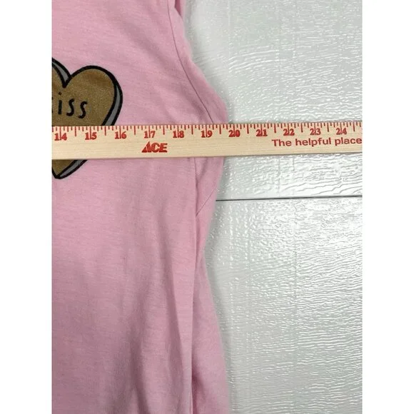 LADIES LONG SLEEVE Pink  T-SHIRT WITH HEAR DESIGN SIZE Large - Picture 13 of 16